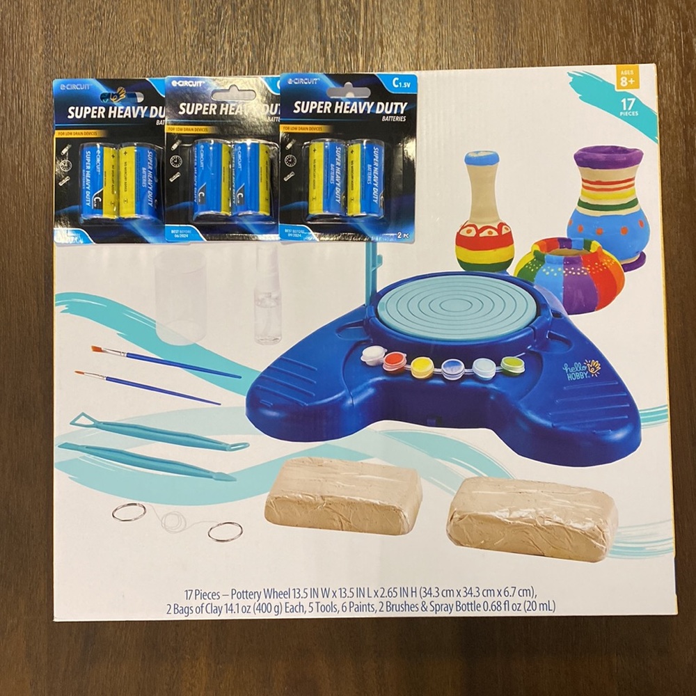 Sealed Hello Hobby Pottery Wheel Kit w/ 6 C Batteries